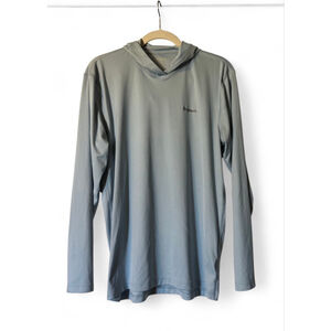 Simms Fishing Sun Hoodie Blue Camo Trout Graphic Size M